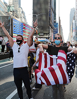 Election celebrations in Times Square, New York, Richard Moore